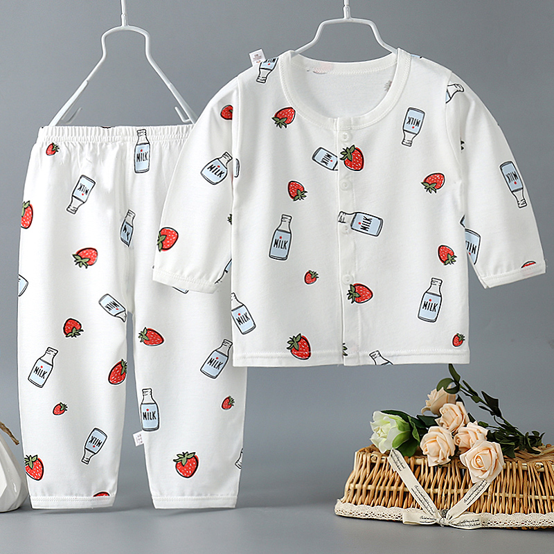 夏季竹纤维婴儿内衣宝宝空调衣服春秋薄款秋衣男长袖儿童睡衣套装|ruв категории Детская одежда, костюм - от Buy2taobao.com для оказания профессиональной услуги покупки агента Taobao