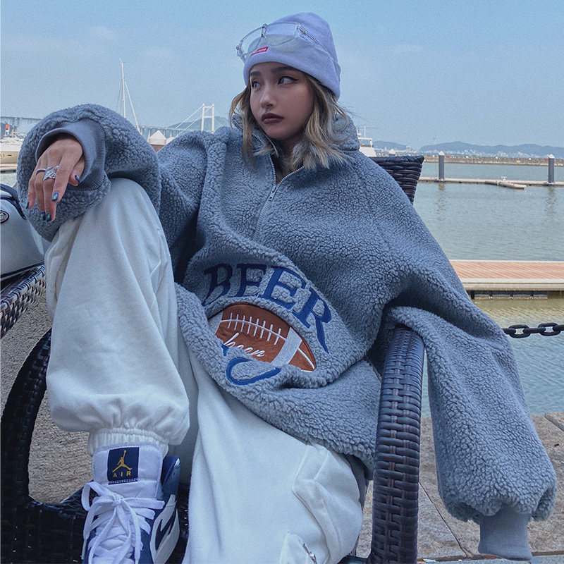 特价美式街头卫衣女嘻哈风