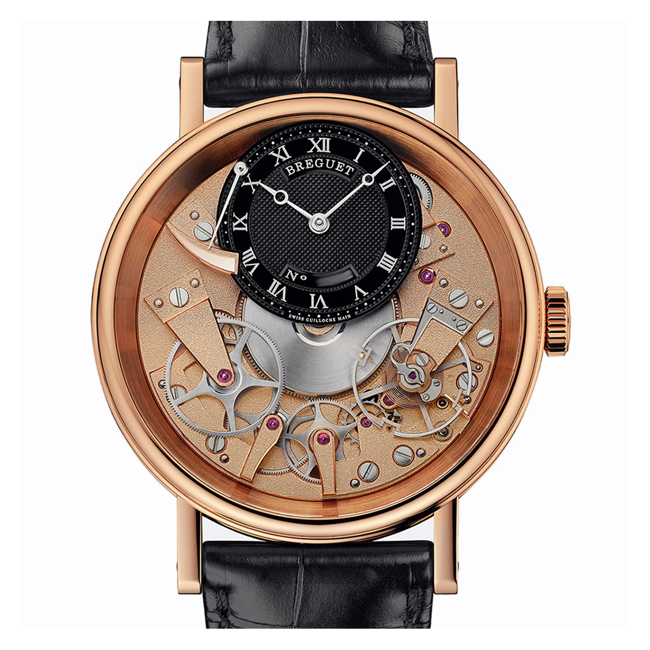 [9.8新]宝玑手动机械男表玫瑰金动储7057