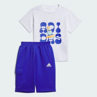 adidas阿迪达斯轻运动套装宝宝男女婴童夏季新款印花短袖IT1770