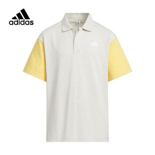 adidas阿迪达斯童装24夏季翻领POLO衫短袖男女大童上衣T恤IT4030