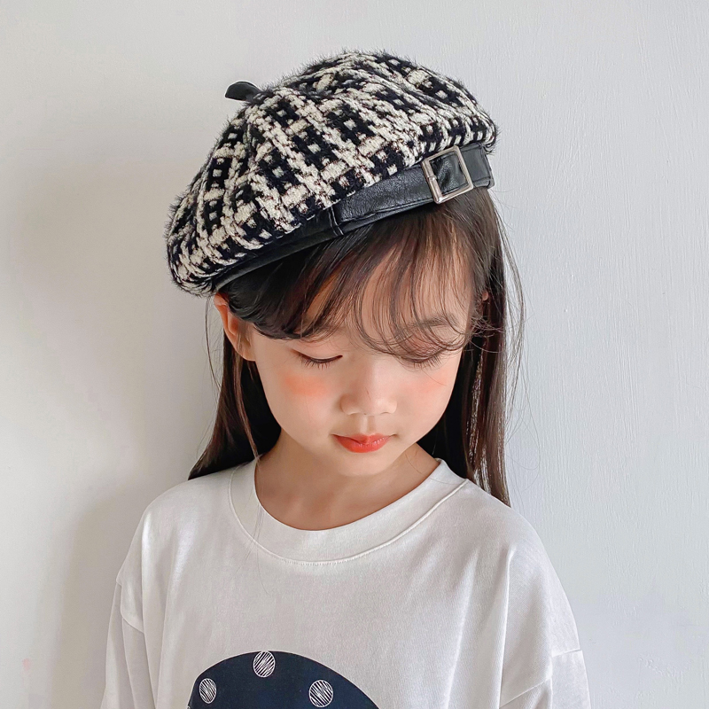 儿童贝雷帽女童小香风英伦八角帽子宝宝南瓜帽潮小孩画家帽秋冬季