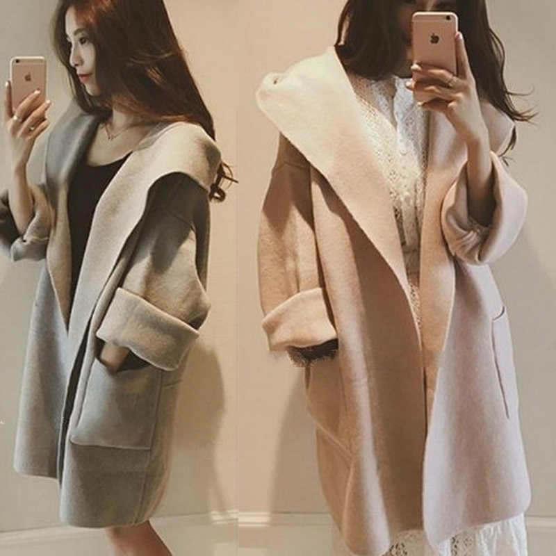 冬天衣服女装韩版厚风衣妮子外套秋冬款冬季学生中长款毛呢子大衣