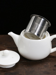 羊脂玉茶壶单壶手工陶瓷泡茶壶带过滤网功夫茶具白瓷新款茶壶礼盒