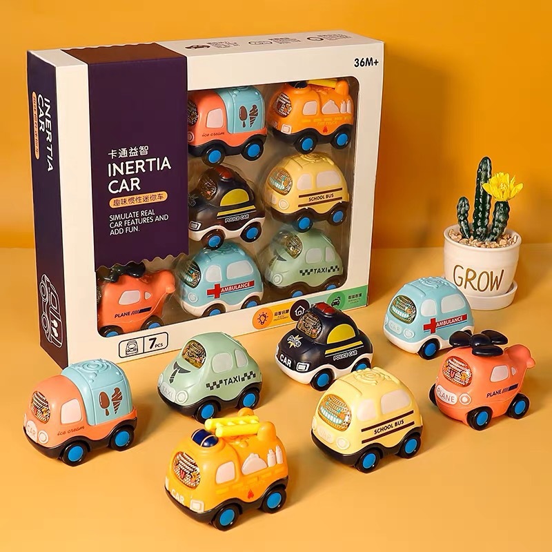 跨境萌趣卡通儿童惯性玩具车0-3岁婴幼儿汽车孩耐摔生日礼物