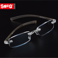 SECG品牌老花镜 超轻男女 时尚印花老花眼镜 无框高清树脂花镜