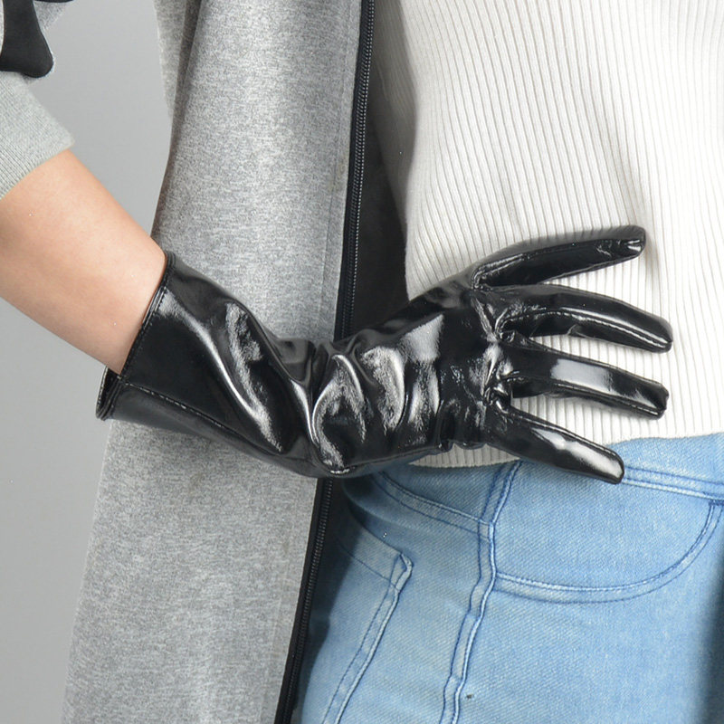 包邮黑丝绒手套60cm超长款过肘晚礼服高弹性黑色女金丝绒触控手机