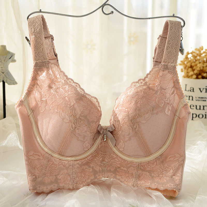 美容院大胸大码文胸罩调整型女内衣 薄款五排扣聚拢收副乳防下垂