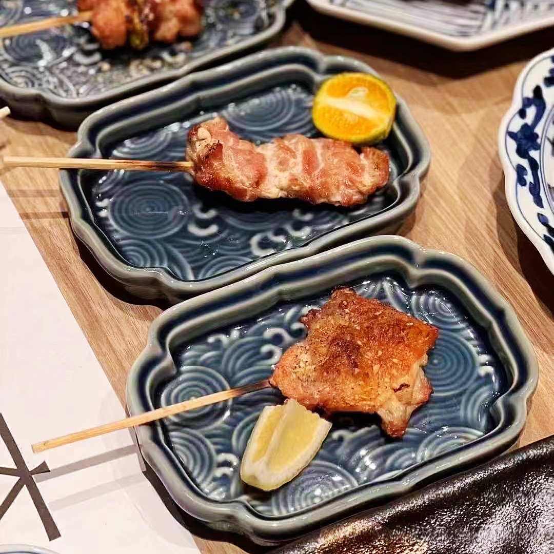 日本怀石会席板前料理陶瓷餐具寿司刺身拼盘烧鸟烤肉碟平板多用盘