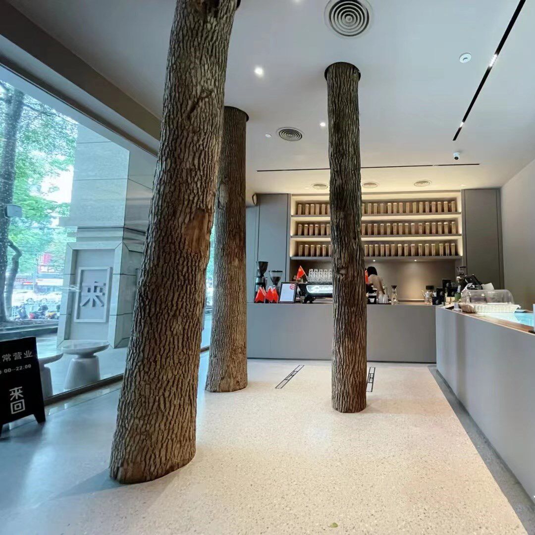 大树干咖啡厅装饰干树枝天然带皮原木民宿木头摆件北欧圆木柱子