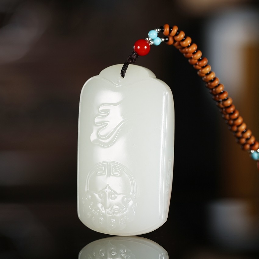 严建峰 和田玉瑞灵护佑牌