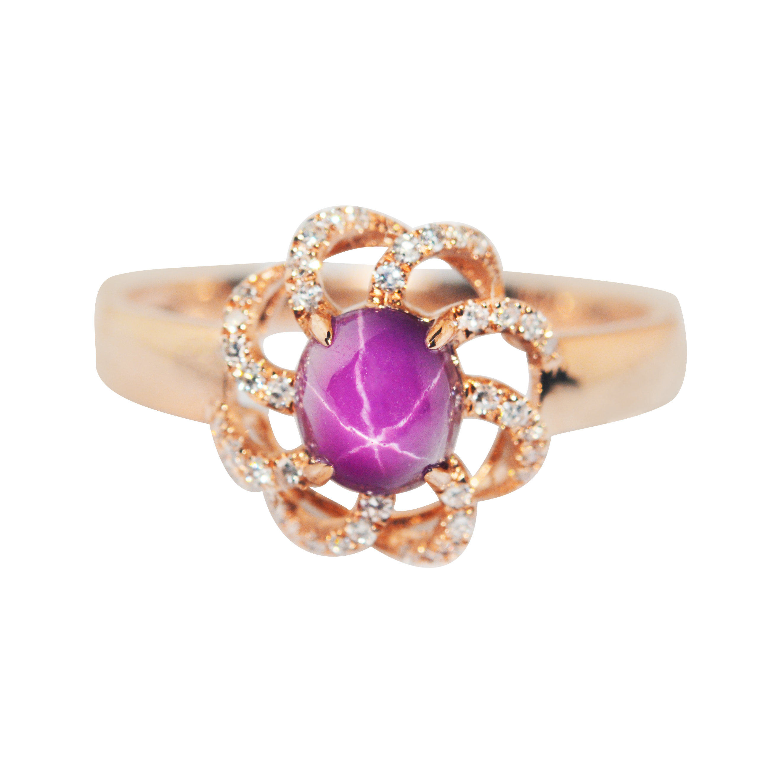 【11/9】1.21克拉 18k金天然星光红宝石戒指 简约大气 7508