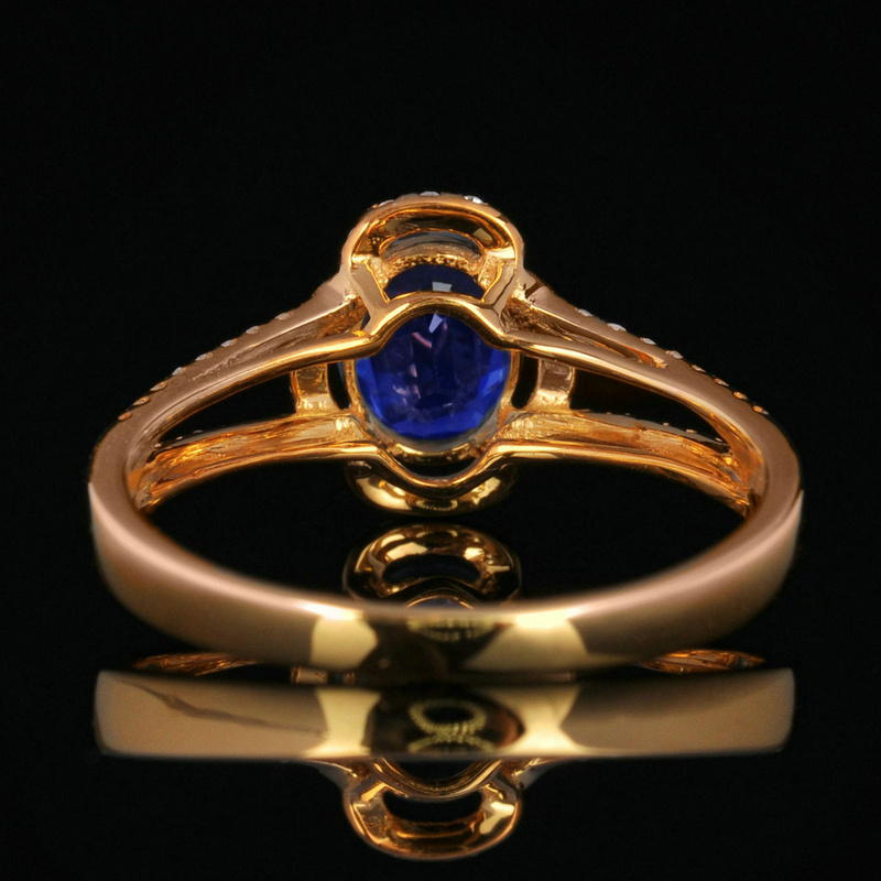 2.40克 18k金蓝宝石戒指 天然晶体 火彩好 可修改圈口