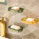 免打孔肥皂盒壁挂式卫生间肥皂沥水盒家用浴室墙上香皂置物架高档