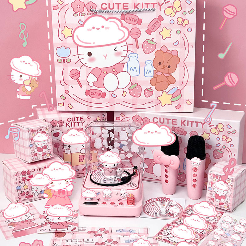 NOOWERE生日hello kitty唱片机蓝牙音响送女生女孩毕业礼物礼品