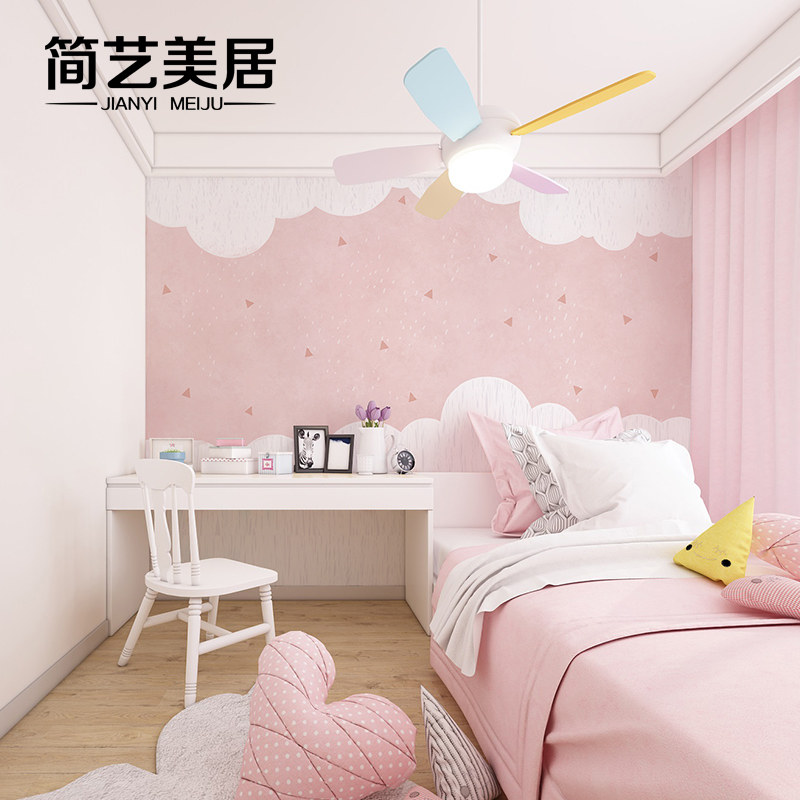 儿童房墙纸女孩卧室壁纸定制粉色公主房全屋定制墙布家用壁画