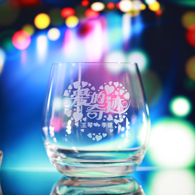 威士忌酒杯定制刻字公司logo创意生日纪念礼物照片雕刻个性化礼品