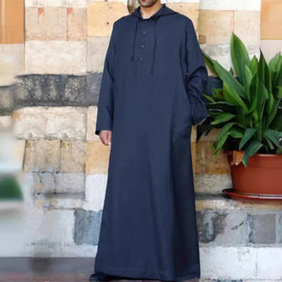 Muslim Malaysia men's shirt robe New clothes 夏短袖长袍衫男