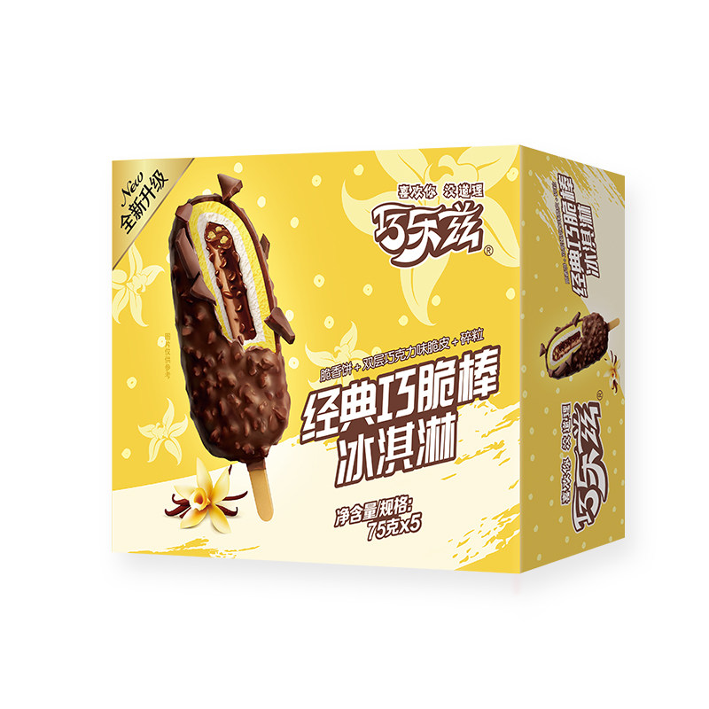 伊利巧乐兹经典巧脆棒冰淇淋 75g*5/盒