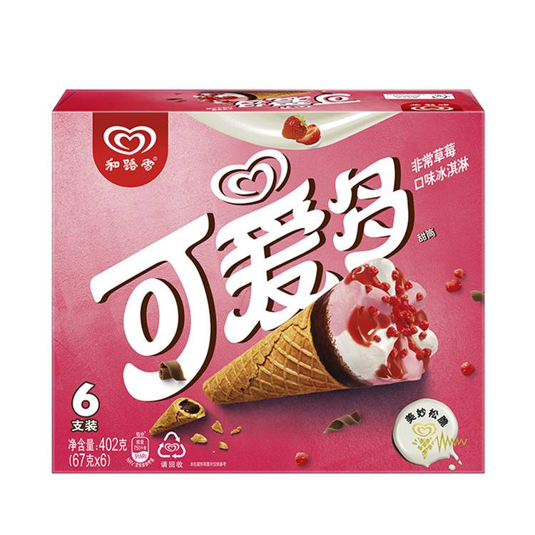 和路雪可爱多冰淇淋草莓口味6支装402g