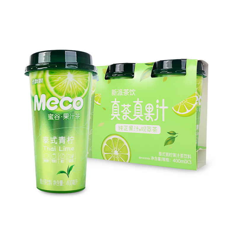 香飘飘果汁茶泰式青柠三连杯400ml*3