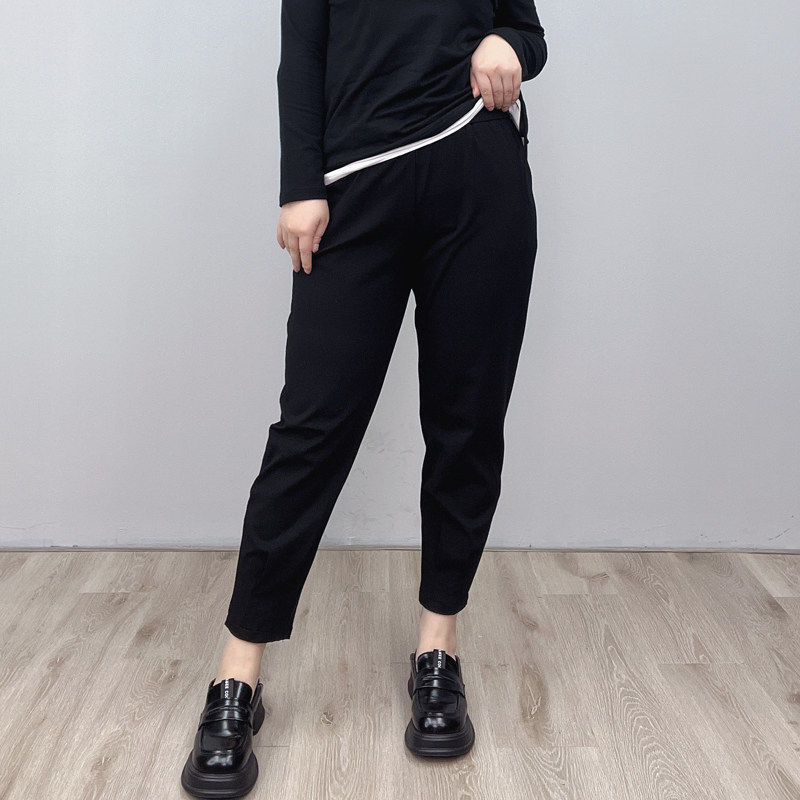 黑色哈伦裤女休闲宽松高腰