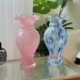 中古法式高级感玻璃花器插鲜花客厅复古轻奢摆件芬顿ins琉璃花瓶