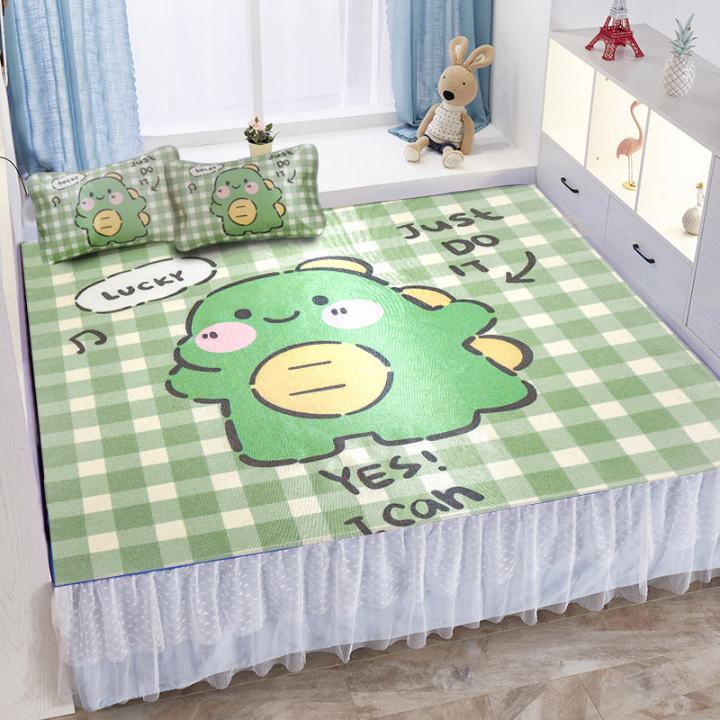 榻榻米大炕床单冰丝凉席三件套卡通床盖儿童定制尺寸夏季炕罩男孩