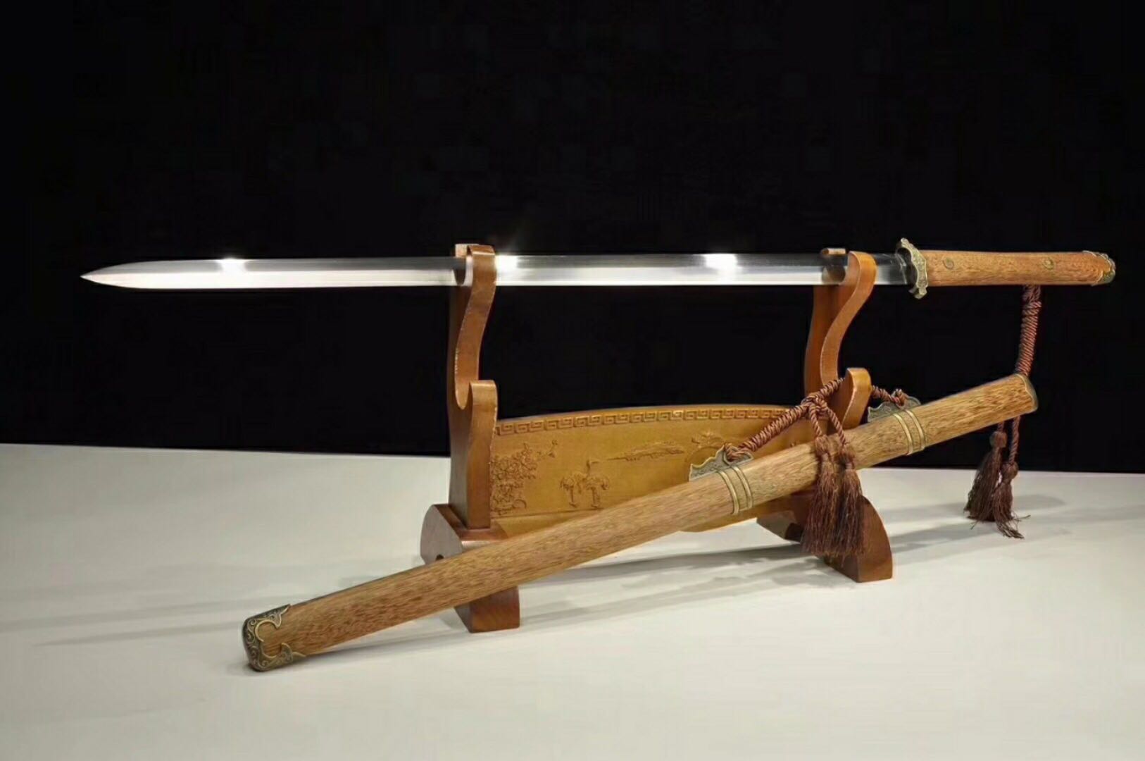 龙泉市户外防身刀剑长款唐剑宝剑硬一体弹簧钢唐横刃冷兵器未开刃