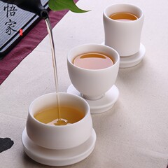 悟家 手工白瓷品茗杯磨砂单杯小茶杯闻香杯个人杯主人杯功夫茶杯