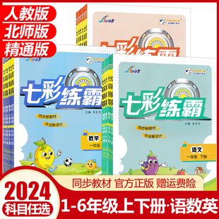 2024版七彩练霸小学同步练习册一年级二年级三四五六年级上册下册语文数学英语全套人教版任选课时作业本五三53天天练训练题测试卷