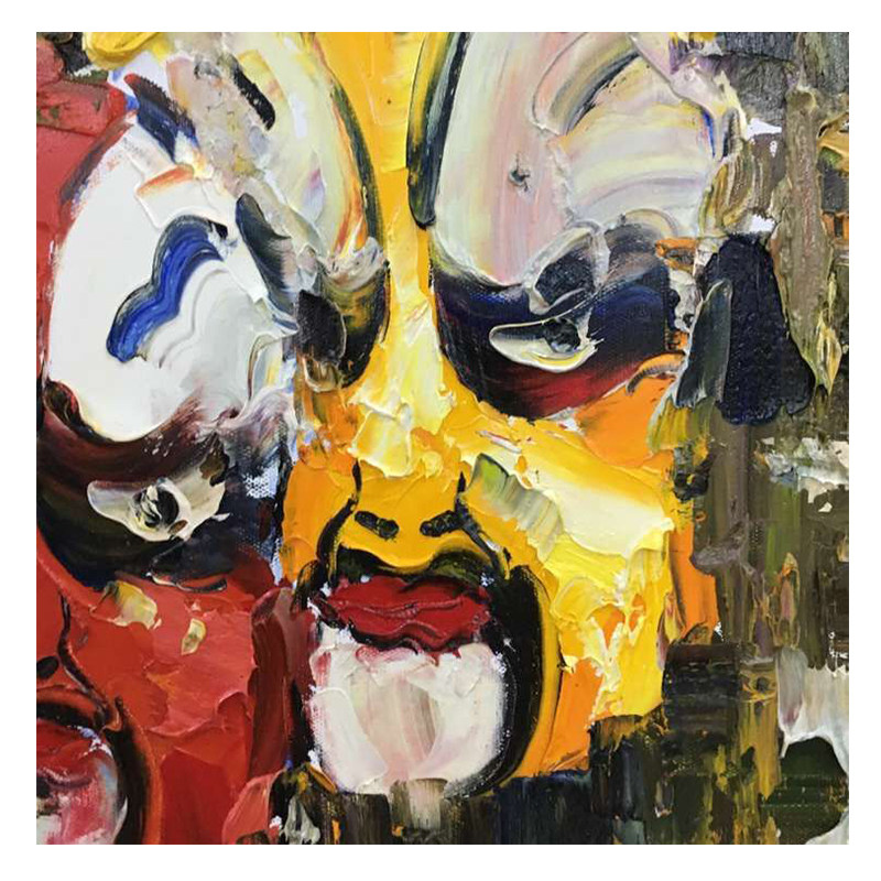 【双十二】詹钟《脸谱系列》100*100cm 布面油画