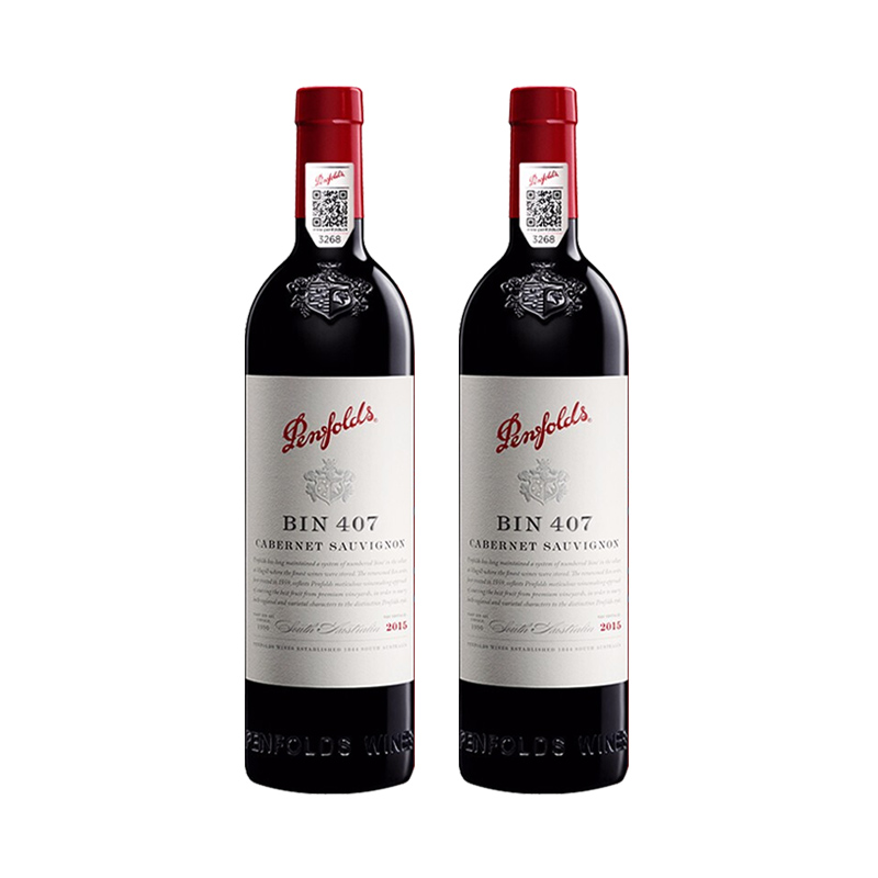 澳大利亚原瓶进口红酒奔富bin407赤霞珠干红葡萄酒2支两支
