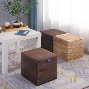 收纳凳子储物凳可坐人家用实木方形凳子榫卯结构收纳箱简易换鞋凳