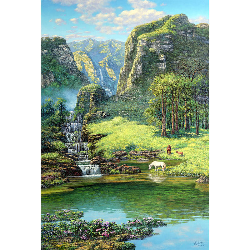 国礼画家元和《山谷泉鸣》限量版画