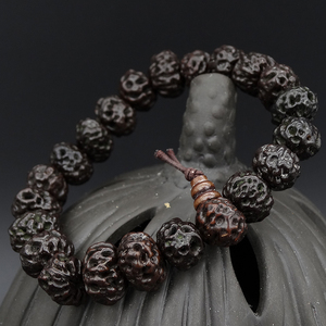 黑色如意天意子菩提佛珠手串 手链大如意菩提子文玩念珠饰品金刚