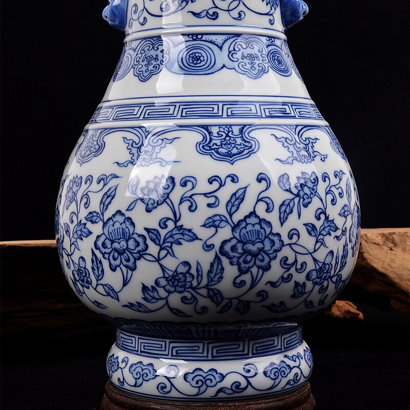 青花双耳花瓶 国家一级美术师 江西工艺美术大师 陈迁保作品