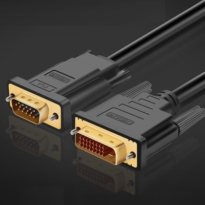dvi转vga线 24 1转接头电脑转接显示器 分屏扩展视频线 2米3米5米