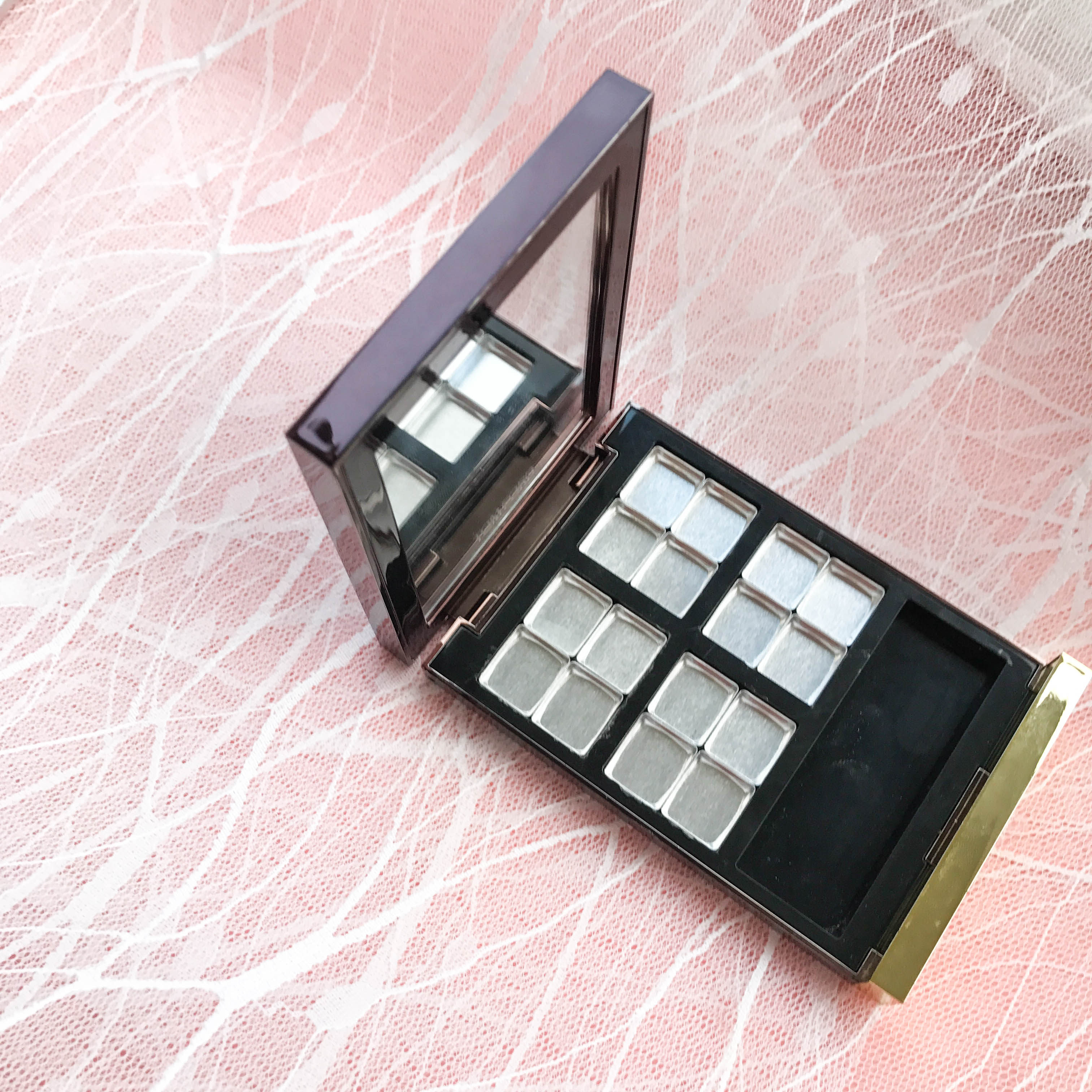 包邮 tf四色眼影空盘拼盘拼色铝盘 diy化妆品分装压盘大牌彩妆空盒