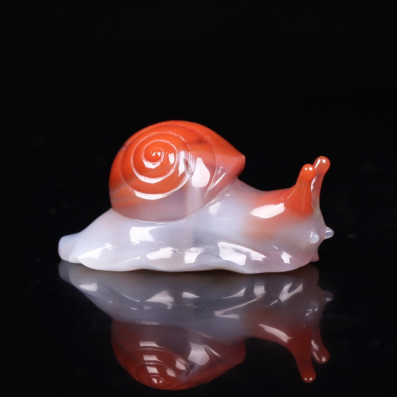 18.1g 天然南红玛瑙精雕蜗牛天道酬勤吊坠