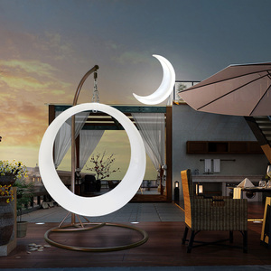 发光吊椅摇椅可充电月亮塑料庭院民宿户外七彩玩具吊绳网红秋千