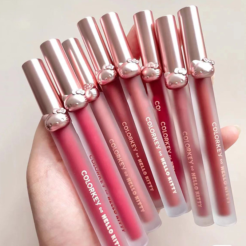 colorkey珂拉琪唇釉丝绒口红605小黑镜面光hellokitty官方旗舰店