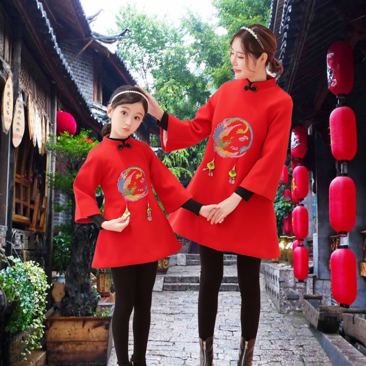 女童复古唐装旗袍母女亲子装春秋冬款儿童加绒汉服中国风呢子外套在类目 女装/女士精品, 棉衣/棉服中 - 来自Buy2taobao.com提供专业的淘宝代购服务
