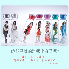 ENO单层加厚玻璃杯女 时尚可爱学生透明水杯子创意便携防漏大容量