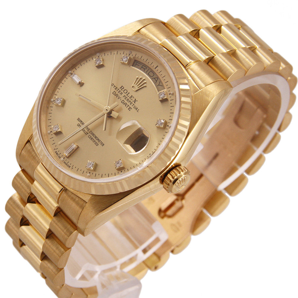 【9新】rolex/劳力士 18k黄金镶钻 机械自动 男表