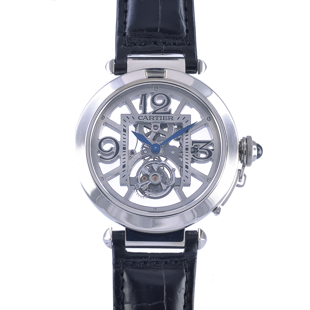 [9.5新] cartier/卡地亚 18k白金陀飞轮 手动机械 男表