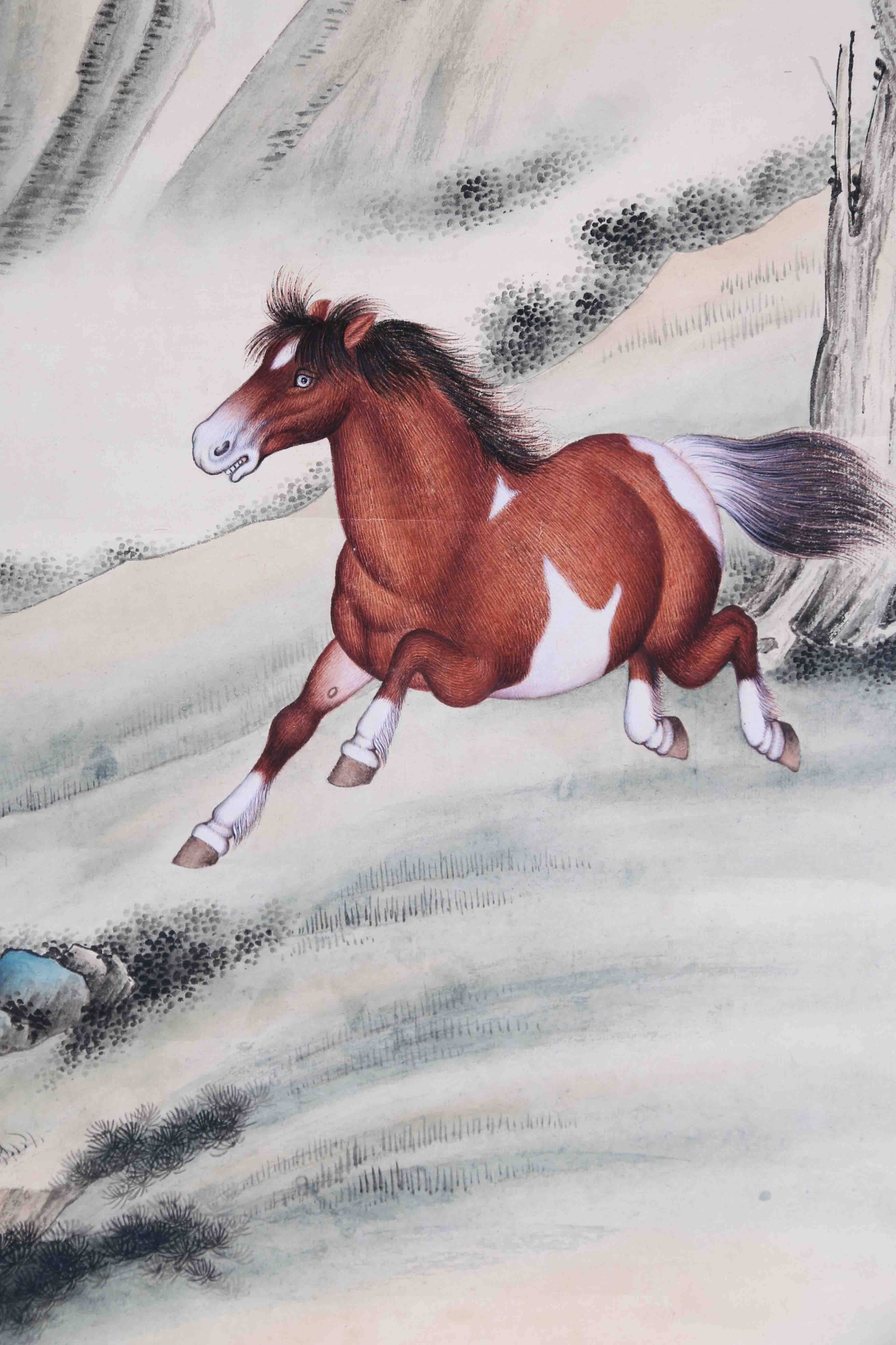 马晋《柳荫骏马》