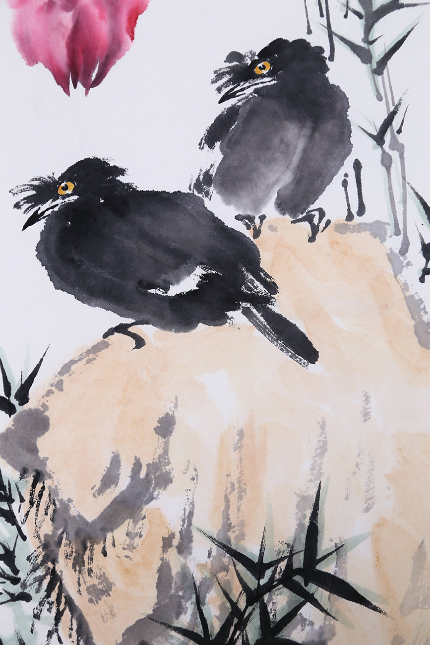 孙其峰《蕉荫八哥》