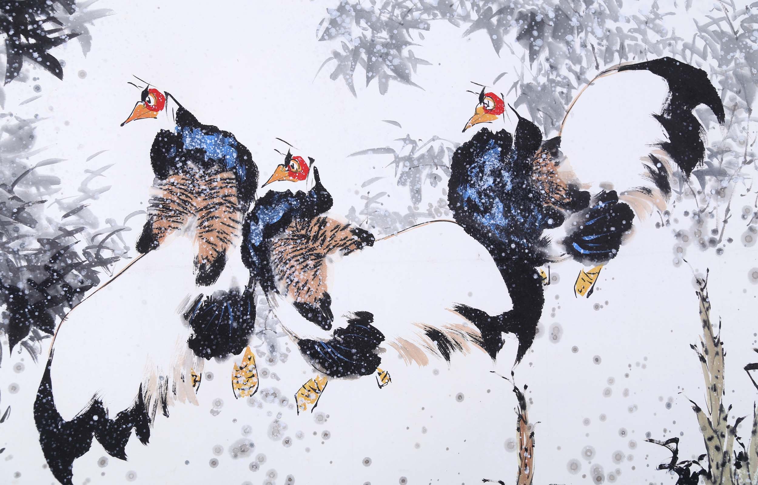 竹樵《飞雪迎春》