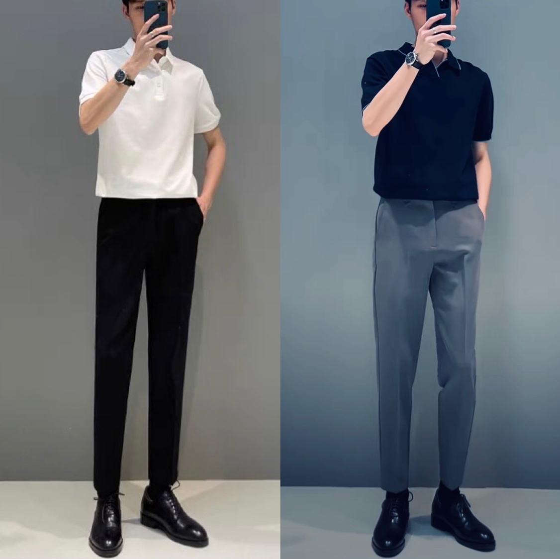 高级感九分西裤男